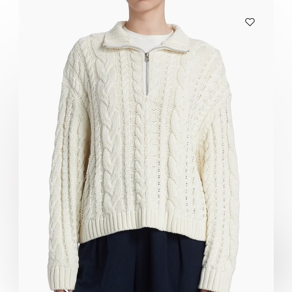 Jenni Kayne Sweaters - Jenni Kayne Cotton Cable-Knit Zip Sweater Chunky